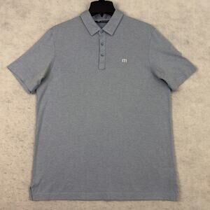 Travis Mathew Polo Shirt Mens Large Blue Golf Performance Pullover Short Sleeve